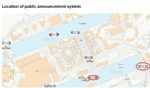Salford Quays loud speaker locations